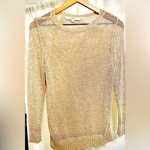 Ann Taylor Loft Metallic/Gold pullover sweater